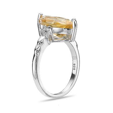 Gemminded Sterling Silver Citrine & White Topaz Ring
