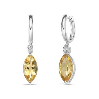Gemminded Sterling Silver Citrine & White Topaz Earrings