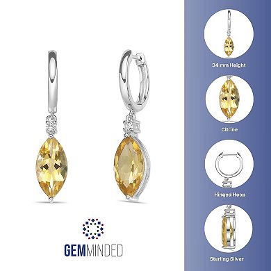 Gemminded Sterling Silver Citrine & White Topaz Earrings