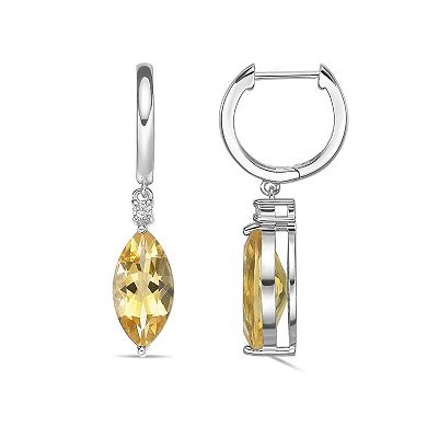 Gemminded Sterling Silver Citrine & White Topaz Earrings