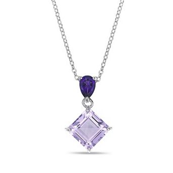Gemminded Sterling Silver Amethyst Pendant Necklace