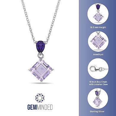 Gemminded Sterling Silver Amethyst Pendant Necklace