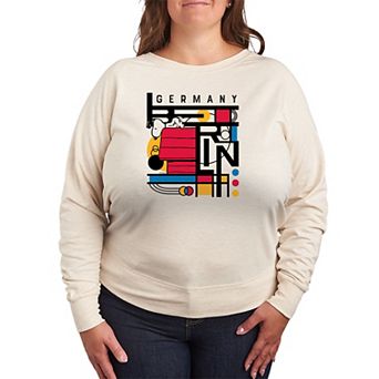 Plus Size Peanuts Snoopy Berlin Germany Bauhaus French Terry Long Sleeve Tee