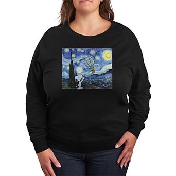 Plus Size Peanuts The Starry Night French Terry Long Sleeve Tee