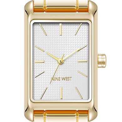 Nine West Women's Rectangle Case Bracelet Watch - NW3116SVGB