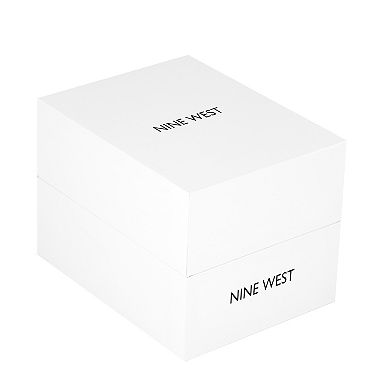 Nine West Women's 23mm Two Tone Rectangle Case Watch - NW-3307SVTT