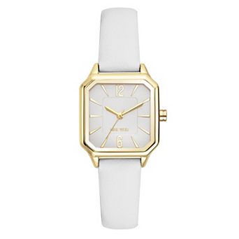 Nine West Women's White Strap Watch - NW3384GPWT