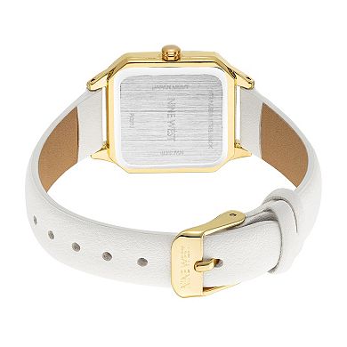 Nine West Women's White Strap Watch - NW3384GPWT