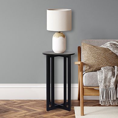 Nomad Home Round Accent Side Table with Open Base Design