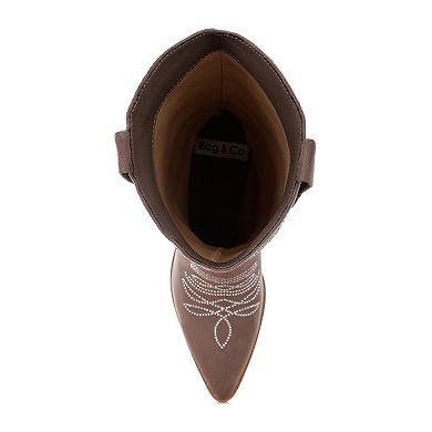 Rag & Co Latafa Women's Rhinestones Pointed Toe Cowboy Boots