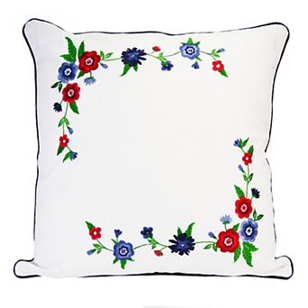 Donna Sharp Embroidered Floral Throw Pillow