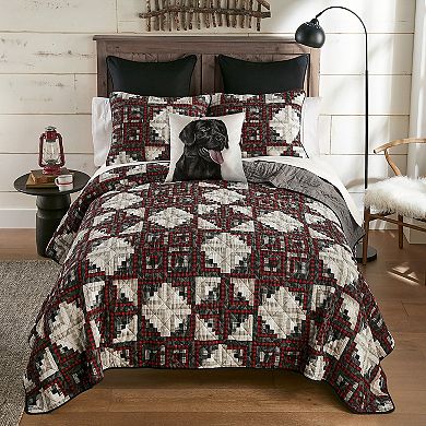 Donna Sharp Log Cabin Star Labrador Decorative Pillow