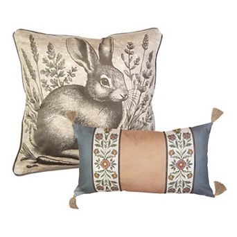 Donna Sharp 2 pc Rabbit Decorative Pillow Set