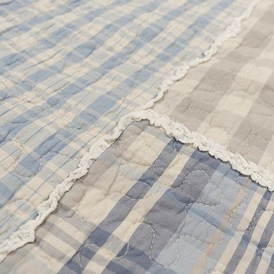 Donna Sharp Slate Cobblestone Patchwork Quilted Throw