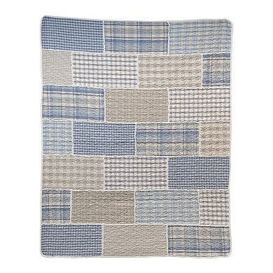 Donna Sharp Slate Cobblestone Patchwork Quilted Throw