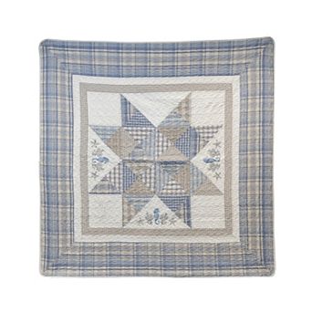 Donna Sharp Coastal Star Embroidered Quilted Throw Blanket