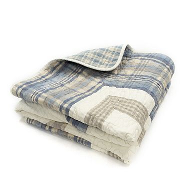 Donna Sharp Coastal Star Embroidered Quilted Throw Blanket