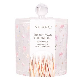 Milano Floral Print Cotton Swab Storage Jar