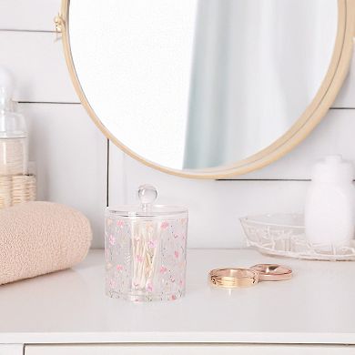Milano Floral Print Cotton Swab Storage Jar
