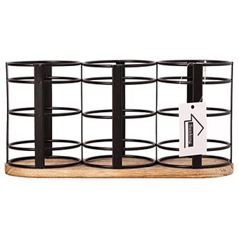 Milano Metal & Wood 3-Compartment Organizer
