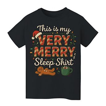 Kids 8-20 This Is My Very Merry Sleep Shirt Graphic Tee