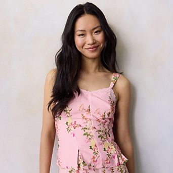 Women's LC Lauren Conrad V-Neck Lace Trim Tank Top