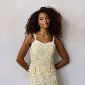 Women's LC Lauren Conrad V-Neck Lace Trim Tank Top