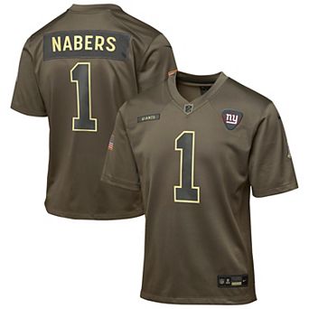 Youth Nike Malik Nabers Olive New York Giants 2025 Salute to Service Game Jersey