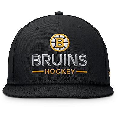 Men's Fanatics Black Boston Bruins Authentic Pro Rink Lockup Snapback Hat