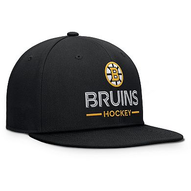 Men's Fanatics Black Boston Bruins Authentic Pro Rink Lockup Snapback Hat