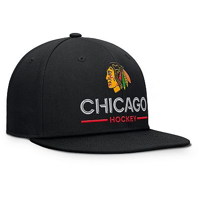 Men's Fanatics Black Chicago Blackhawks Authentic Pro Rink Lockup Snapback Hat