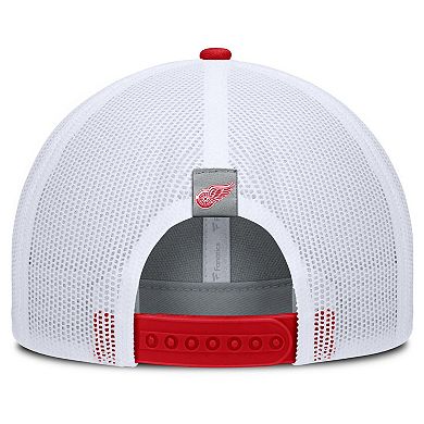 Men's Fanatics Gray/Red Detroit Red Wings Fundamental Adapt Trucker Adjustable Hat