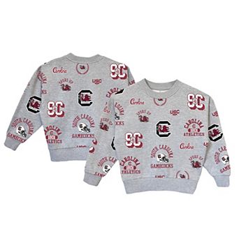 Girls Youth Gameday Couture Gray South Carolina Gamecocks Always On Repeat Pullover Sweatshirt