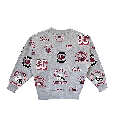 Girls Youth Gameday Couture Gray South Carolina Gamecocks Always On Repeat Pullover Sweatshirt