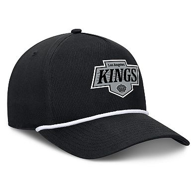Men's Fanatics Black Los Angeles Kings Authentic Pro Rink Roper A-Frame Adjustable Hat