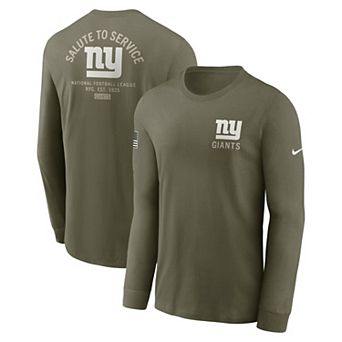 Men's Nike Olive New York Giants 2025 Salute to Service Sideline Long Sleeve T-Shirt