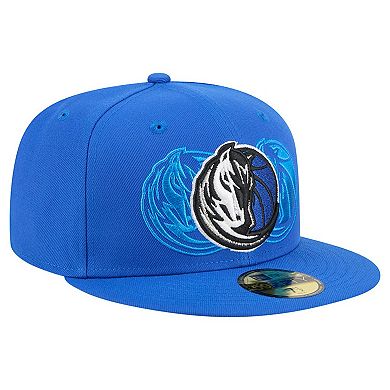 Men's New Era Blue Dallas Mavericks Tri-Hit 59Fifty Fitted Hat