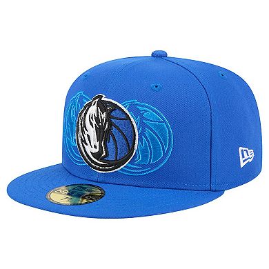 Men's New Era Blue Dallas Mavericks Tri-Hit 59Fifty Fitted Hat