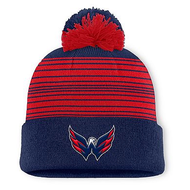 Men's Fanatics Navy Washington Capitals Fundamental Spirit Cuffed Pom Knit Hat