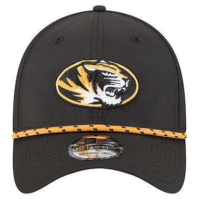 Men's New Era Black Missouri Tigers Rope 39THIRTY Flex Hat