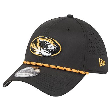 Men's New Era Black Missouri Tigers Rope 39THIRTY Flex Hat