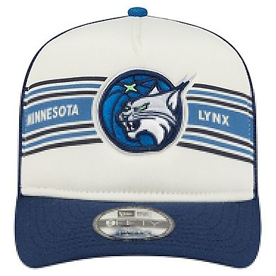Unisex New Era White/Navy Minnesota Lynx Banner Foam Front 9FIFTY A-Frame Adjustable Trucker Hat