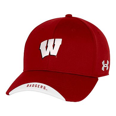 Men's Under Armour Red Wisconsin Badgers Sideline Blitzing Accent Iso-Chill Adjustable Hat