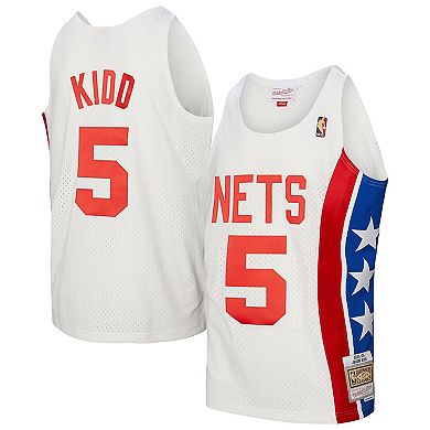Men's Mitchell & Ness Jason Kidd White New Jersey Nets 2005/06 Hardwood Classics Swingman Jersey