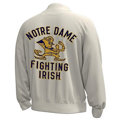Men's Under Armour Stone Notre Dame Fighting Irish Gameday Icon Full-Snap Fleece Jacket