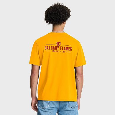 Men's Fanatics Gold Calgary Flames Crash The Net Legacy T-Shirt