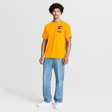 Men's Fanatics Gold Calgary Flames Crash The Net Legacy T-Shirt
