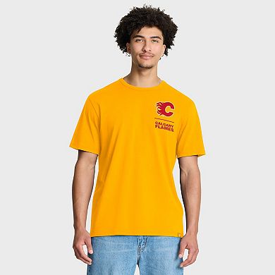 Men's Fanatics Gold Calgary Flames Crash The Net Legacy T-Shirt