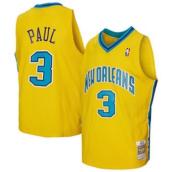 Men's Mitchell & Ness Chris Paul Gold New Orleans Hornets 2005/06 Hardwood Classics Swingman Jersey
