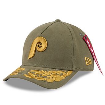 Men's New Era x Alpha Industries Olive Philadelphia Phillies A-Frame 9FORTY Adjustable Hat